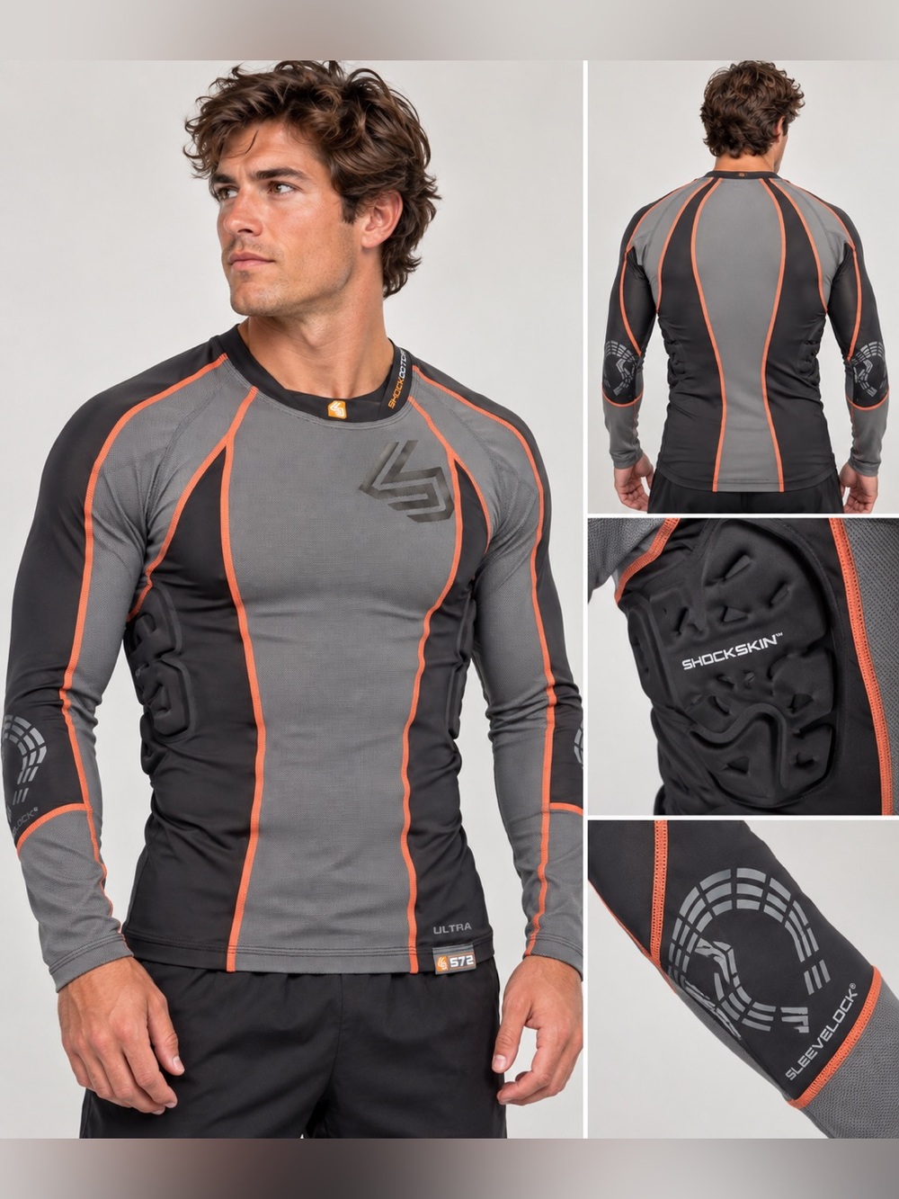 Shock Doctor ShockSkin 572 Ultra Padded Compression Shirt Men’s M Hockey Lacross